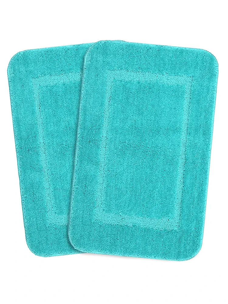 Saral Home Good Morning Mat Soft Anti-Skid Colour Mint (Pack of 2)