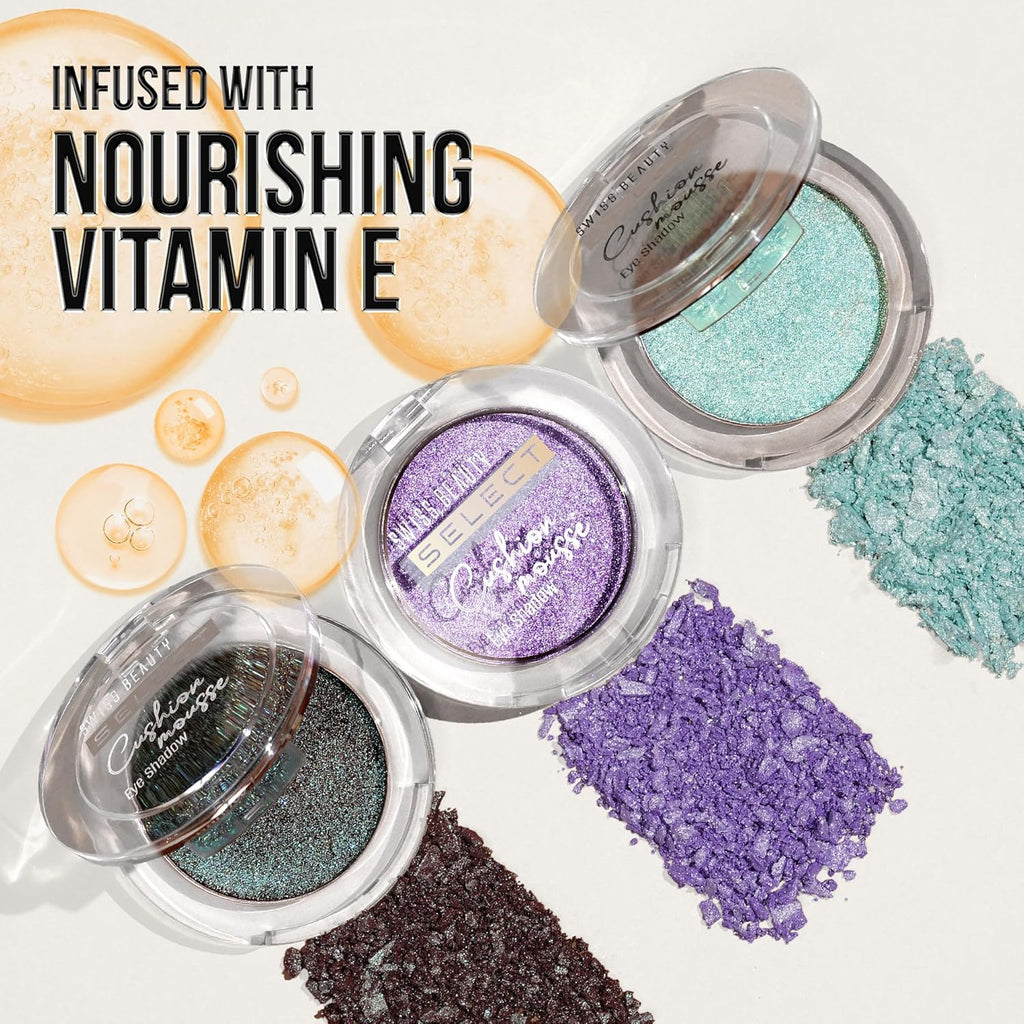 Swiss Beauty Select Cushion Mousse Eyeshadow | Highly Pigmented & Blendable Formula | Long-Lasting Eye Makeup with Vitamin E | Lightweight & Shimmer Finish | Shade- 2. Solar Flare, 2g