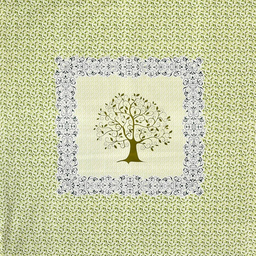 HomeKart Cotton Rajasthani Jaipuri Print Bed Sheet Traditional Floral Double Size Bedsheet with Hand Block Printed 180-200 tc with 2 Pillow Covers White and Light Green