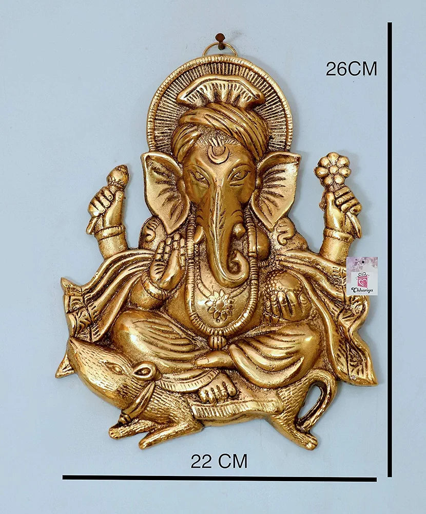 Chhariya Crafts Wall Hanging Lord Ganesh Idol Statue for Home Decor Decorative Showpiece - 26 cm
