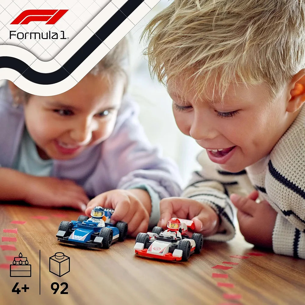 Lego City F1 Williams Racing & Haas F1 Race Cars Vehicle Toy Set 60464 Building Blocks Toys for 4+ Gift for Boys and Girls