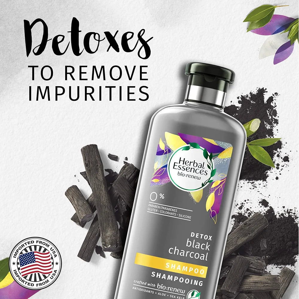 Herbal Essences Bio Renew Detox Black Charcoal Shampoo, 400ml