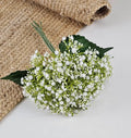 Bunch Artificial Dahlia Flowers  7-Stem Faux Floral Bouquet Realistic Fabric Flower White