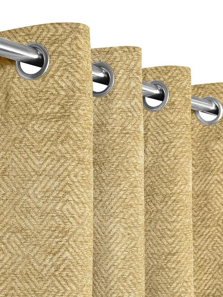Saral Home Pacman Chenille Blackout Door Curtains 1pc Gold