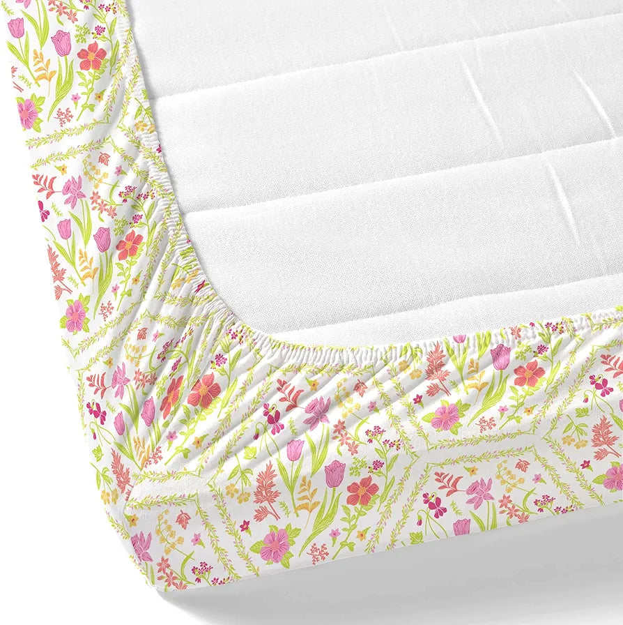 Dreamscape Cotton King Fitted Bedsheet with 2 Pillow Covers Blush Taffy