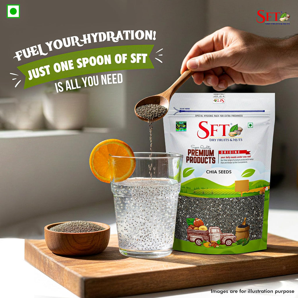 SFT Chia Seeds 500g - seeds for Weight Management | Rich in Calcium, Protein & Fibre | Beat the Heat | 100% Clean Chia seeds for Eating | Antioxidant Rich Seeds