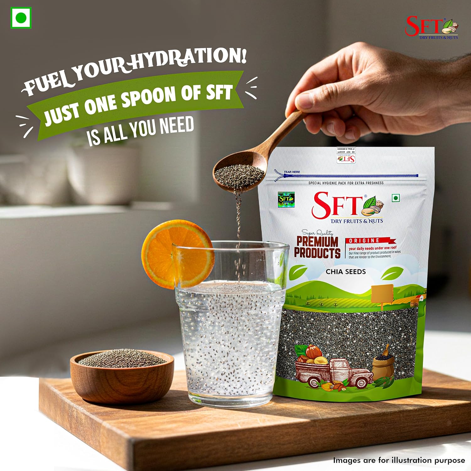 SFT Chia Seeds 500g - seeds for Weight Management | Rich in Calcium, Protein & Fibre | Beat the Heat | 100% Clean Chia seeds for Eating | Antioxidant Rich Seeds