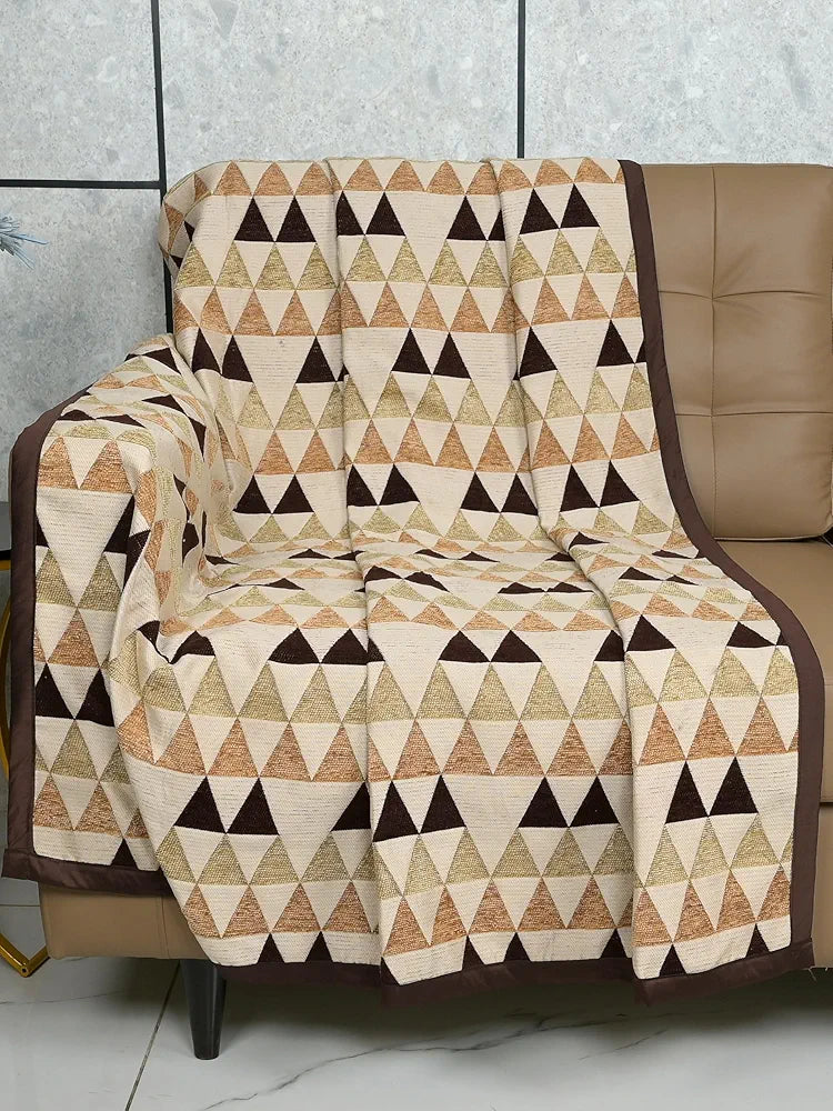 Saral Home Easy Living Chenille 2 Seater Sofa Cover Throw Colour Brown