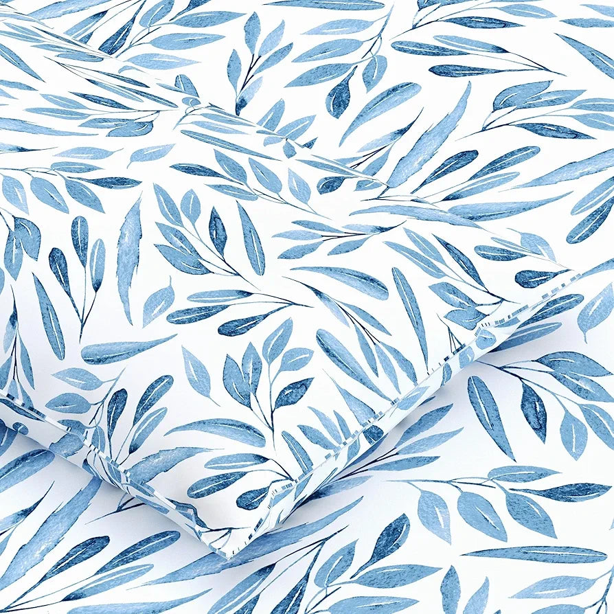 Dreamscape Cotton Single Bedsheet with 1 Pillow Cover Empire Blue