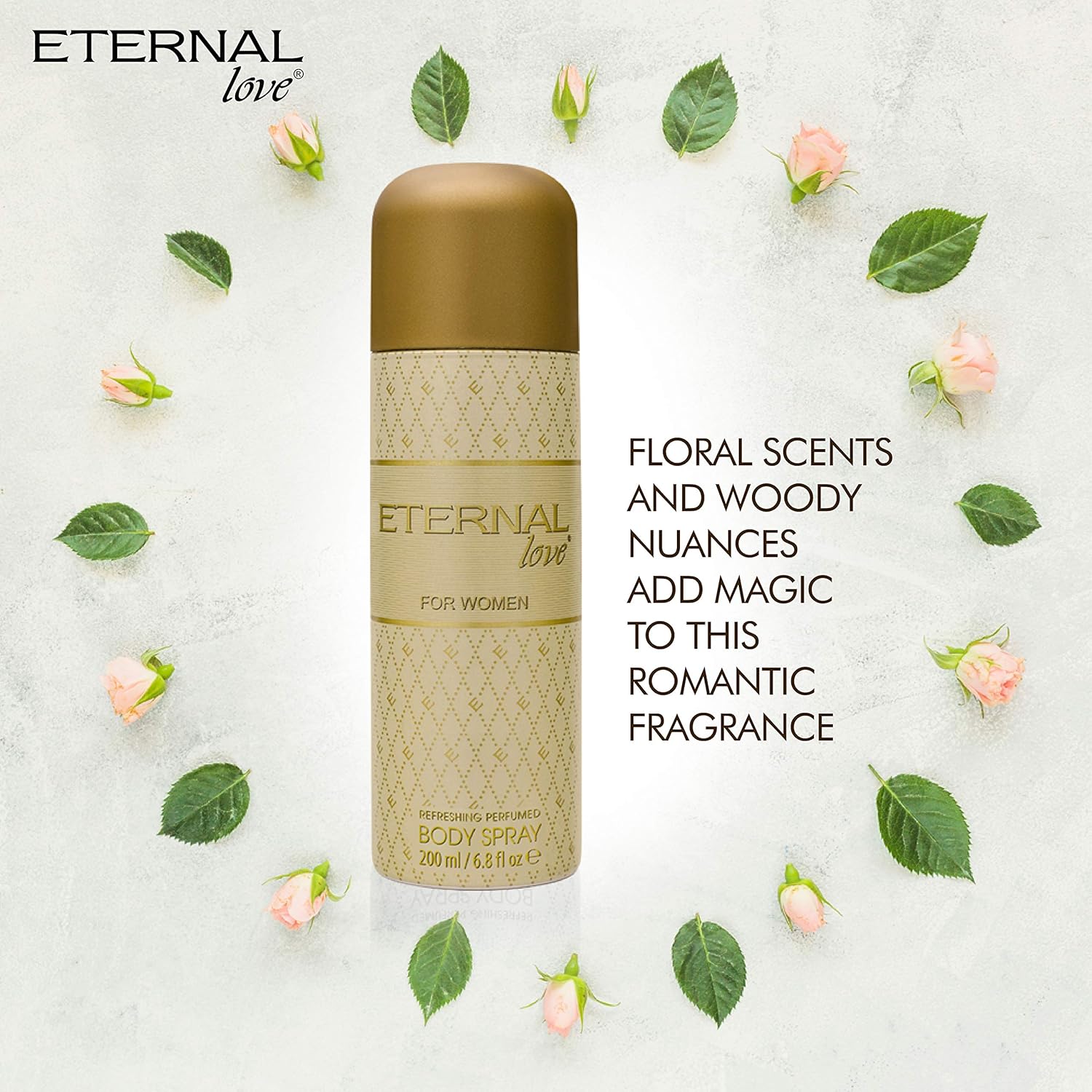 Eternal Love - Body Spray for Women | Long-Lasting | Fresh & Enchanting Signature | Travel-Friendly Grooming Essential | Peach, Mandarin, & Amber Fragrance | All-Day Freshness | 200ml