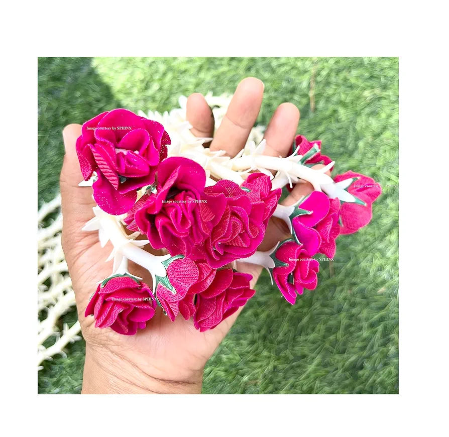 Artificial Rajnigandha Buds Rose Strings Approx 2.5 ft Height Dark Pink/Rani