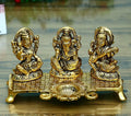 Chhariya Crafts Laxmi Ganesh Saraswati With Diya Decorative Showpiece - 19 Cm