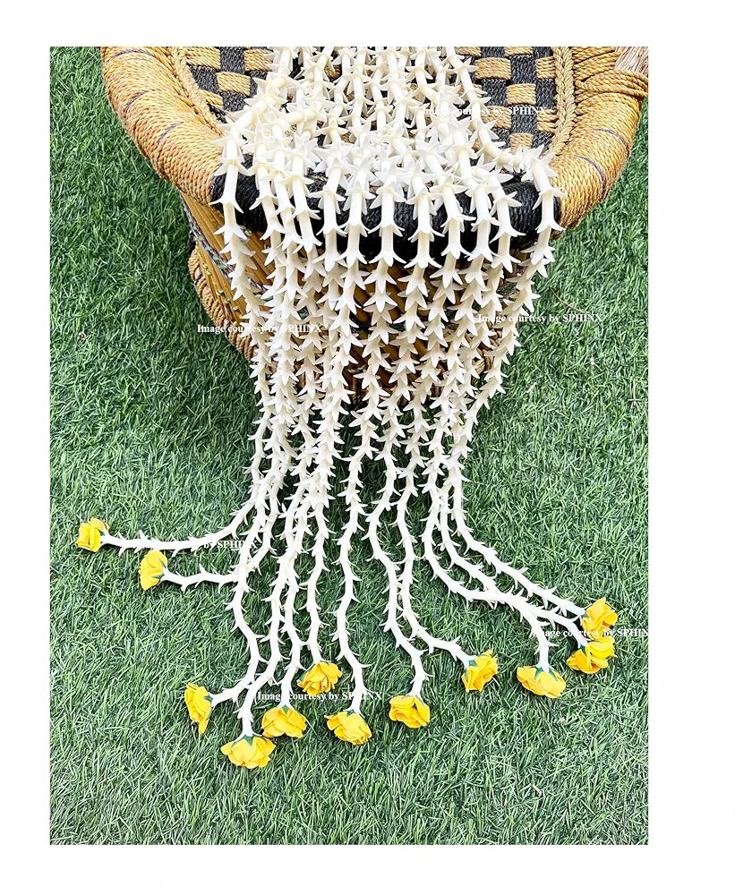 Artificial rajnigandha Buds Rose Strings 2.5 ft Mustard Yellow