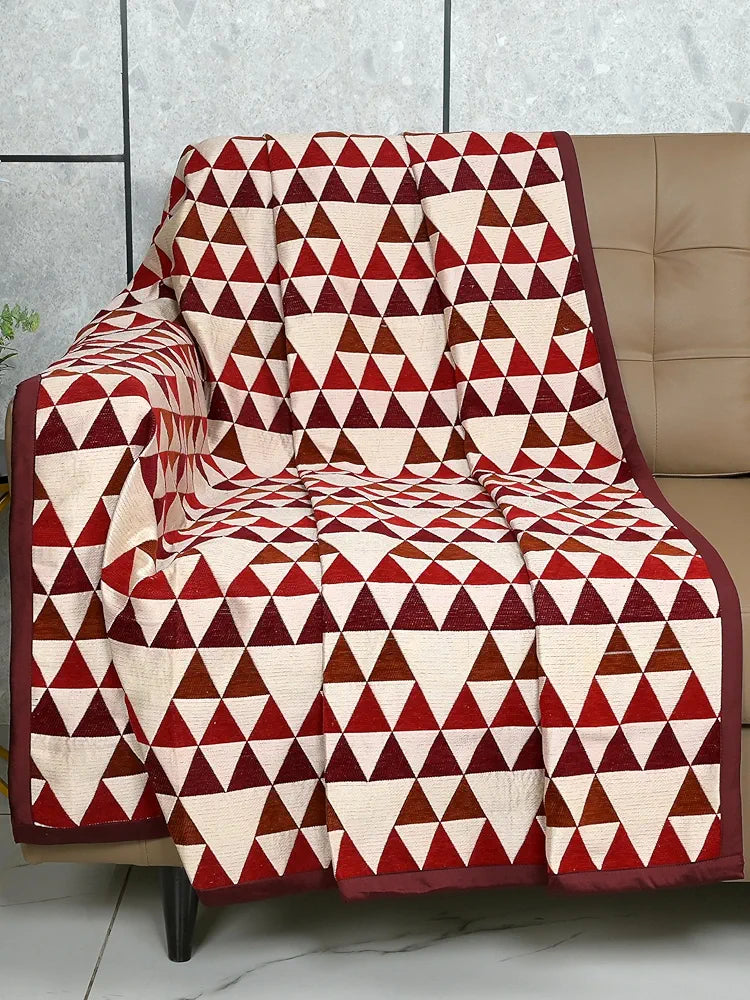 Saral Home Easy Living Chenille 1 Seater Sofa Cover Throw Colour Maroon