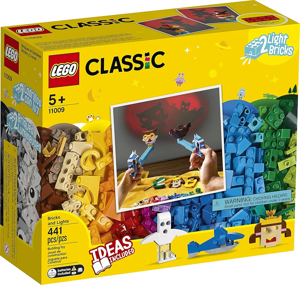 Lego 11009 Classic Bricks and Lights Shadow Puppet Theater Set with Light Basic Building Bricks, Creative Fun for 5+ Year Old , 441 Pieces