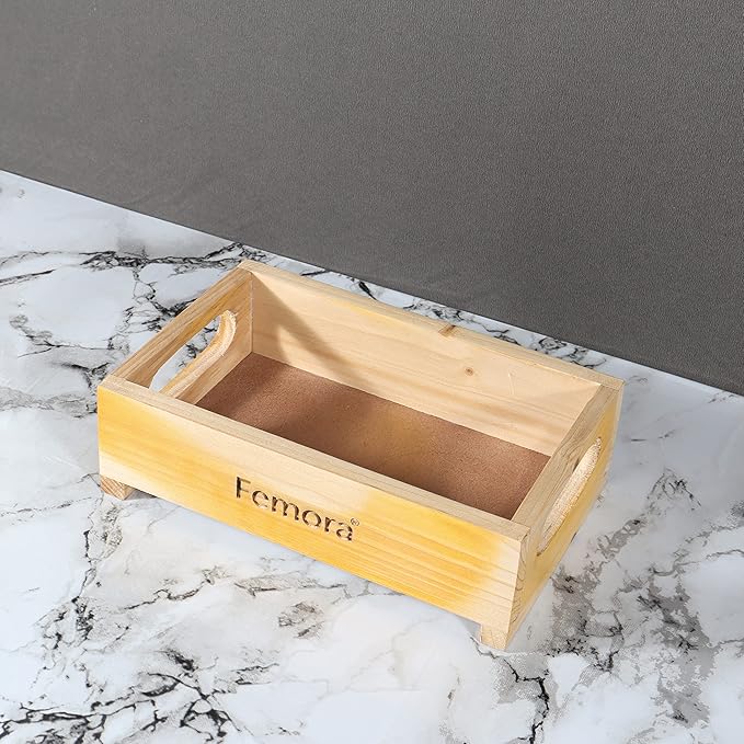 Femora Borosilicate Glass Oil Bottle | 500 Ml | 2 Pieces | In One Wooden Tray for Kitchen