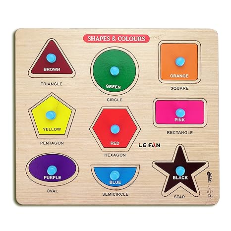 Highroof Shapes And Color Wooden Puzzle Kids Games Toys For Kids 3+ Jigsaw Puzzles For Adults Baby Learning