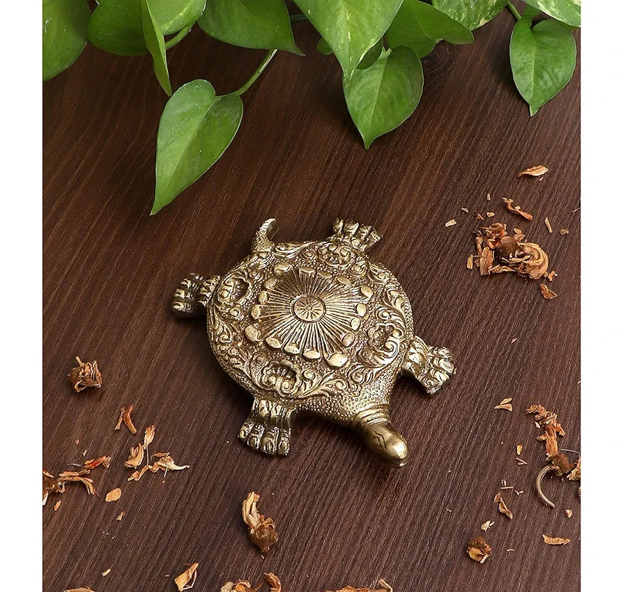 Two Moustaches Brass Feng Shui Tortoise