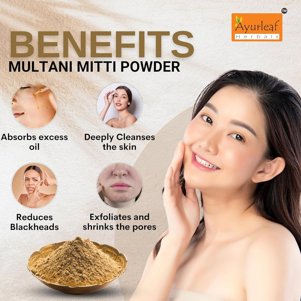 Ayurleaf Herbals Multani Mitti - 200 Gms
