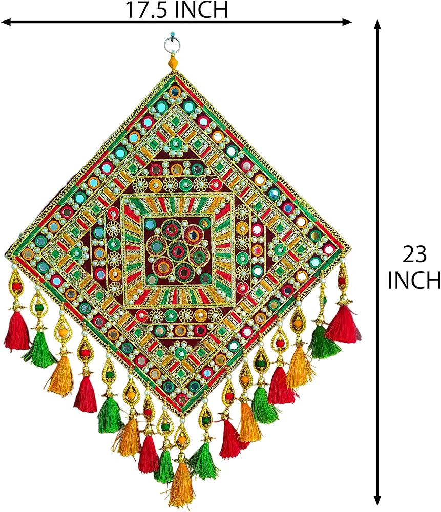 Square Rangoli Design Wall Hanging Traditional Chakda Square-2