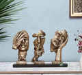 Indicast Porcelain Modern Human Faces Statue Table Desk Decor 8 Inch Handcrafted Decorative Showpiece | Silver