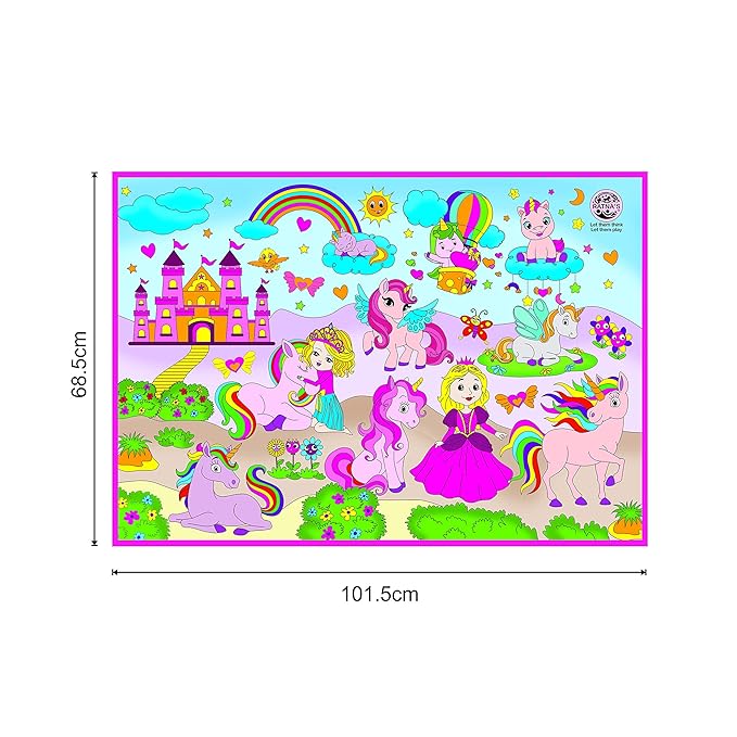 Ratna's My Colouring Mat for Kids Reusable and Washable | Big Mat for Colouring | Unicorn Theme