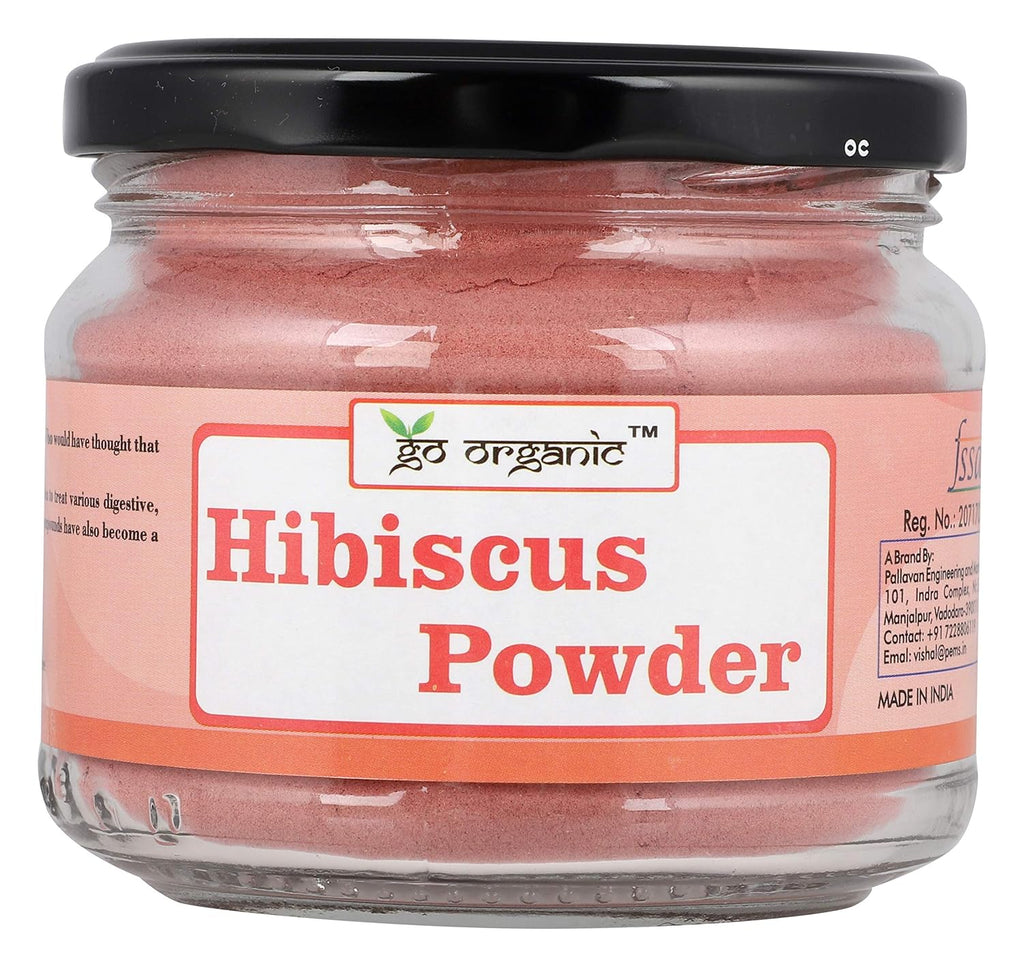 Go Organic Hibiscus Powder For Skin And Hair - 150 g(Glass Jar Packing)