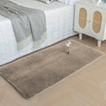 Luxe Home International Ruffle Bath Mat Rabbit Fur 1000 Gsm Bathroom Door Rectangular Foot Mats Rug 60X90 Cm Colour Taupe