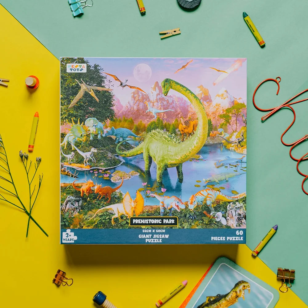 Nesta Toys Floor Puzzle & Game Prehistoric Park, Jigsaw & Toddler Puzzles, Educational Toy, Gifts for Boys & Girls Ages 3, 4, 5, 6, 7