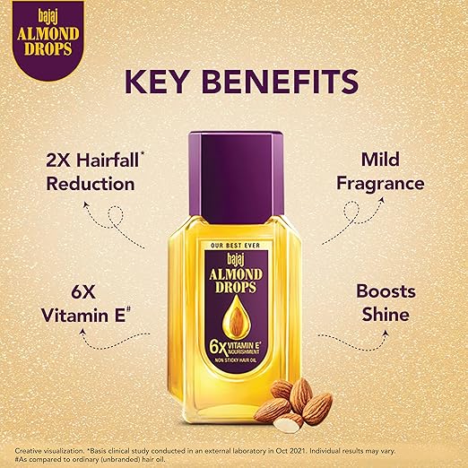 Bajaj Almond Drops Hair Oil Enriched with 6X Vitamin E - 114 ml