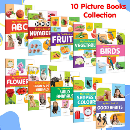 My First Picture Book Collection For Early Learning : Books For Children, Learning Picture Library For Kids, Toddler Book, Early Learning Book With 10 Topics