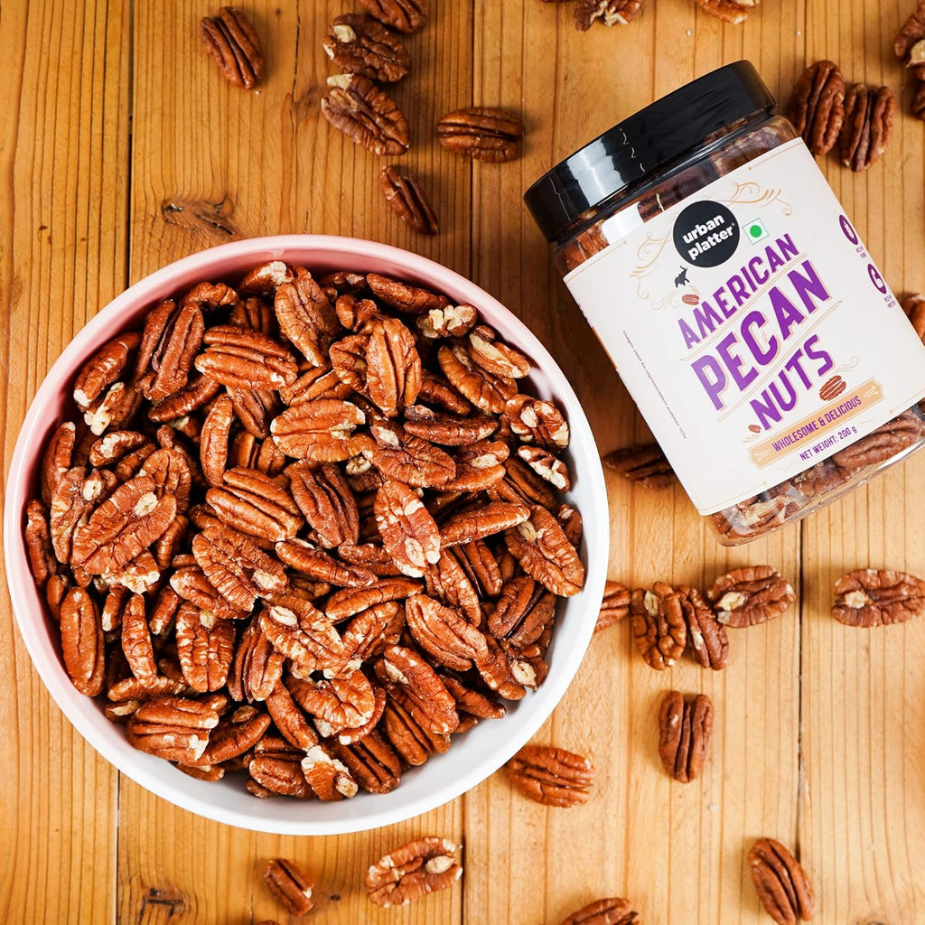 Urban Platter American Pecan Nuts, (Rich in fibre & Healthy Fats | Antioxidant-Rich | Ideal for Snacking & Baking | Halves)