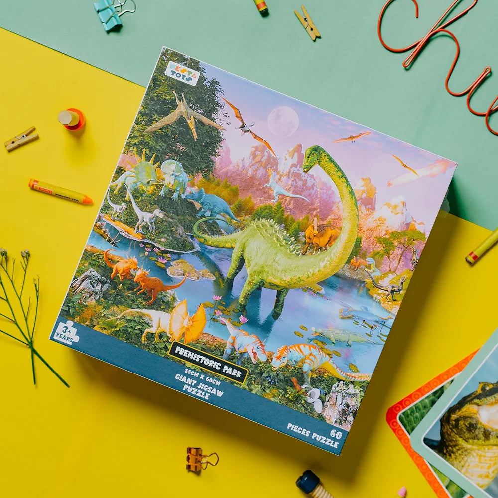 Nesta Toys Floor Puzzle & Game Prehistoric Park, Jigsaw & Toddler Puzzles, Educational Toy, Gifts for Boys & Girls Ages 3, 4, 5, 6, 7