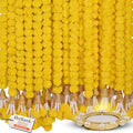 Marigold Artificial Flowers for Decoration Long Garland 5 Feet Long 5 Pcs Yellowbell