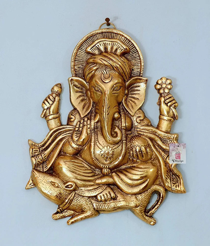 Chhariya Crafts Wall Hanging Lord Ganesh Idol Statue for Home Decor Decorative Showpiece - 26 cm