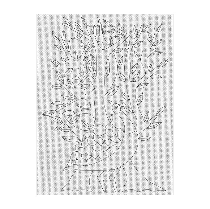Hobby India Self Painting Beautiful Birds Canvas | Pre-designed Canvas Board for Best Gift Adults & Artis