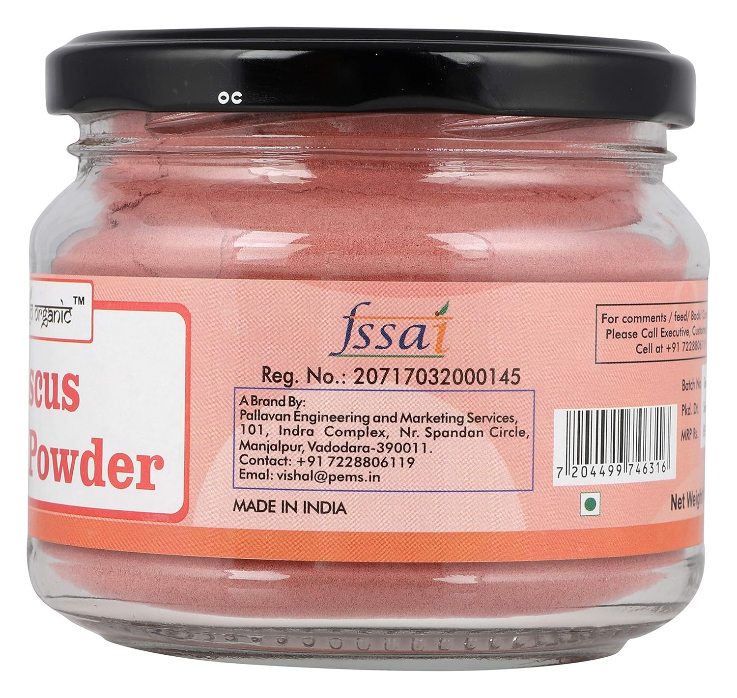Go Organic Hibiscus Powder For Skin And Hair - 150 g(Glass Jar Packing)