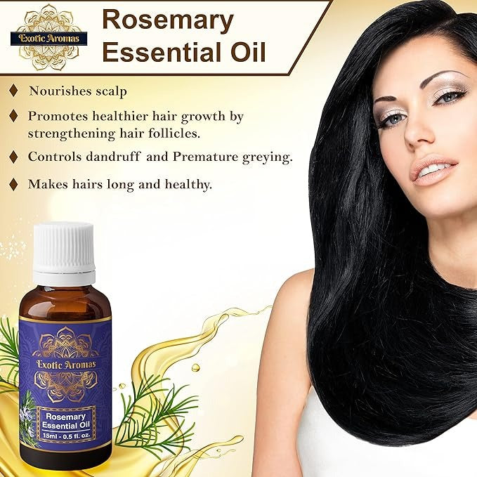 Exotic Aromas Rosemary Essential Oil for Hair Growth - 15 ml (Pack of 2)
