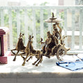 Ecraftindia Antique Krishna Arjuna Rath Brass Showpiece | Brown
