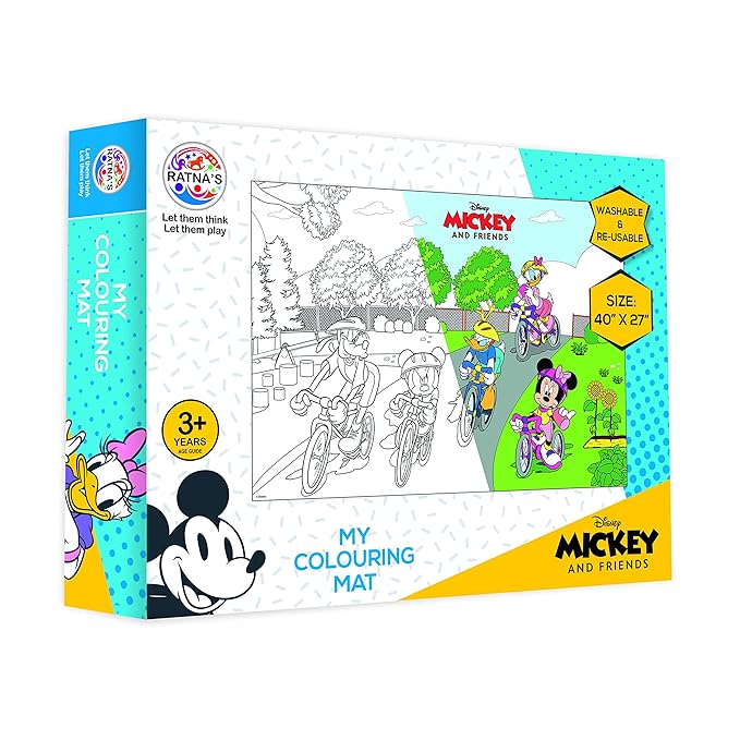 Ratna's My Colouring Mat Disney & Marvel Theme for Kids Washable and Reusable Coloring Kit | Diy Painting Kit | Mickey & Friends