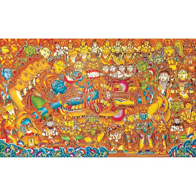 91Knots Vishnu’s Abode, 1000 Pieces Premium Wooden Jigsaw Puzzle for Adults and Kids 12+ Years