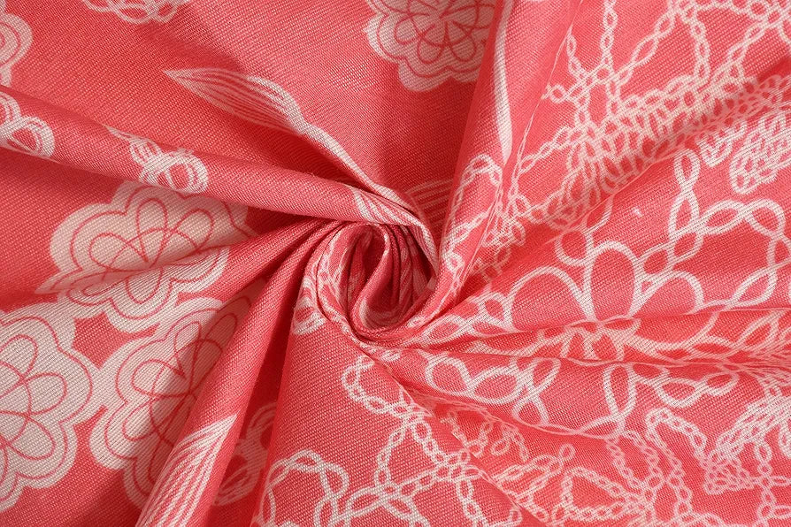 HomeKart Microfiber bedsheet for Double Bed with 2 Pillow Covers Breathable and Soft Touch 144 TC Pattren Floral Pink and White TC - 144 Floral Pink and White