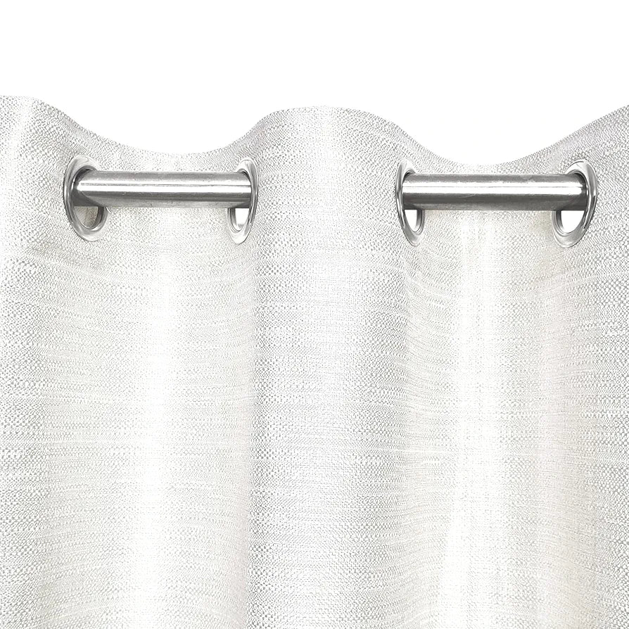 Divine Casa Textured Window Curtain 5 Feet  Colour Bright White Polyester Panel with Subtle Weave & Metal Eyelets for Home Decor (Pack of 1)