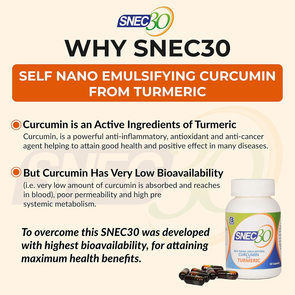 Snec30 Liquid Ayurvedic Curcumin Capsules 900 Mg 45 Caps | Pack of 3 | No Piperine