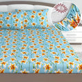 Divine Casa Floret 100% Cotton King Fitted Bedsheet 144 TC Deep Pocket Design Soft & Breathable Fabric Colour Wildflower Charm