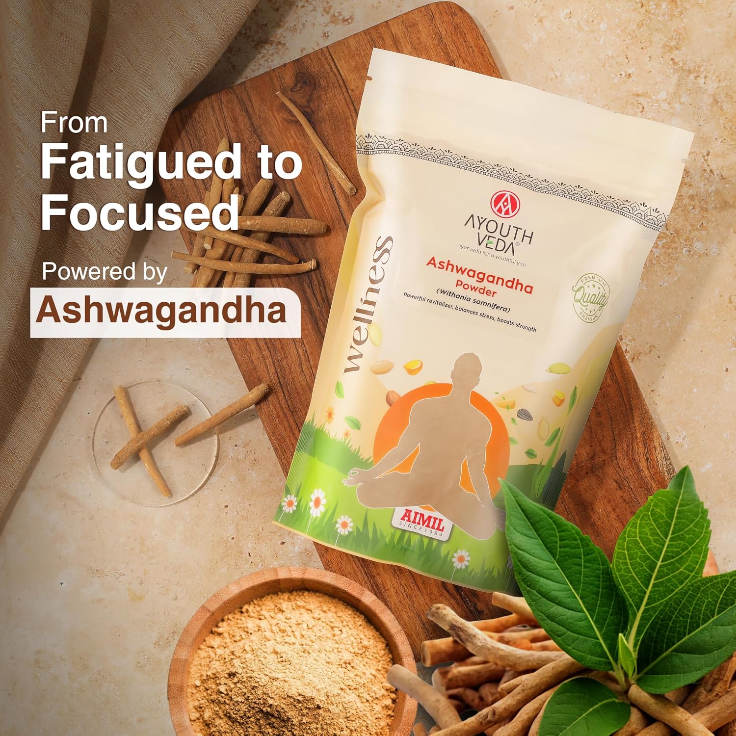 Ayouthveda Ashwagandha Powder Pure | May Support Muscle Recovery & Boost Energy Level | 200gm (Pack 1)