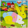 Skillofun Wooden Theme Puzzle Standard Rabbit Knobs Multi Color