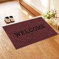 Kuber Industries Anti-Slip Welcome Print Grass Door Mats Red Colour
