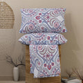 Layers Emaline Cotton King Bedsheet Set 1 King Cotton Bedsheet & 2 Pillow Covers Breathable & Anti-Wrinkle 144 TC Purple Ornate