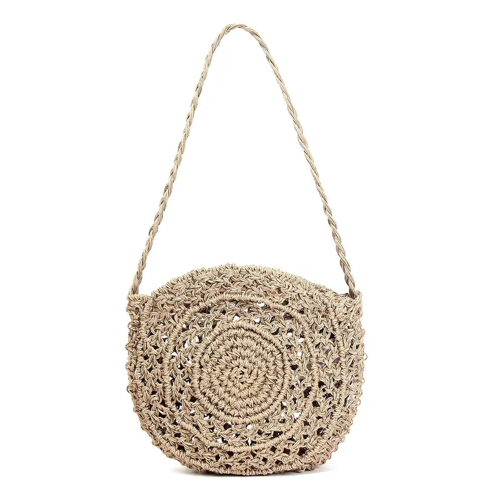 Astrid Handmade Macrame Flap Over Sling Bag For Girls And Women Colour Nut Brownish Beige